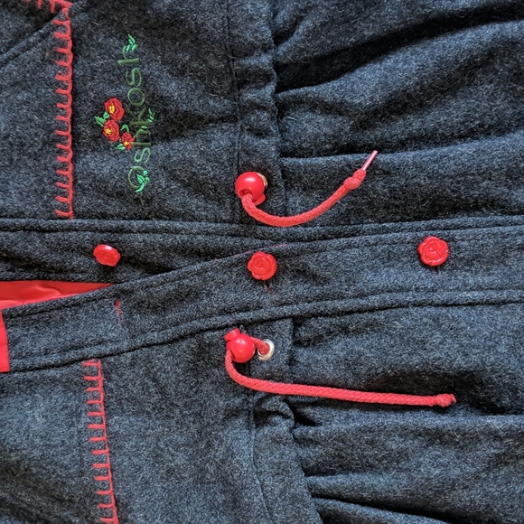 Vintage Osh Kosh girls charcoal gray wool blend coat size 4T / 5T - Picture 7 of 12